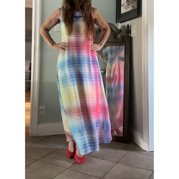 Soft Surroundings Carnevale Maxi Dress Small Women Multicolor Cowl Neck - Picture 2 of 7
